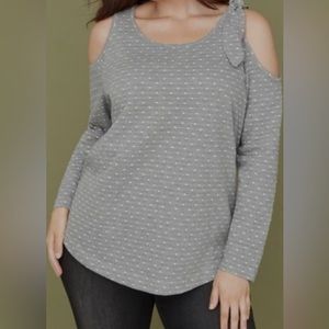 14/16 Lane Bryant cold shoulder bow sweater